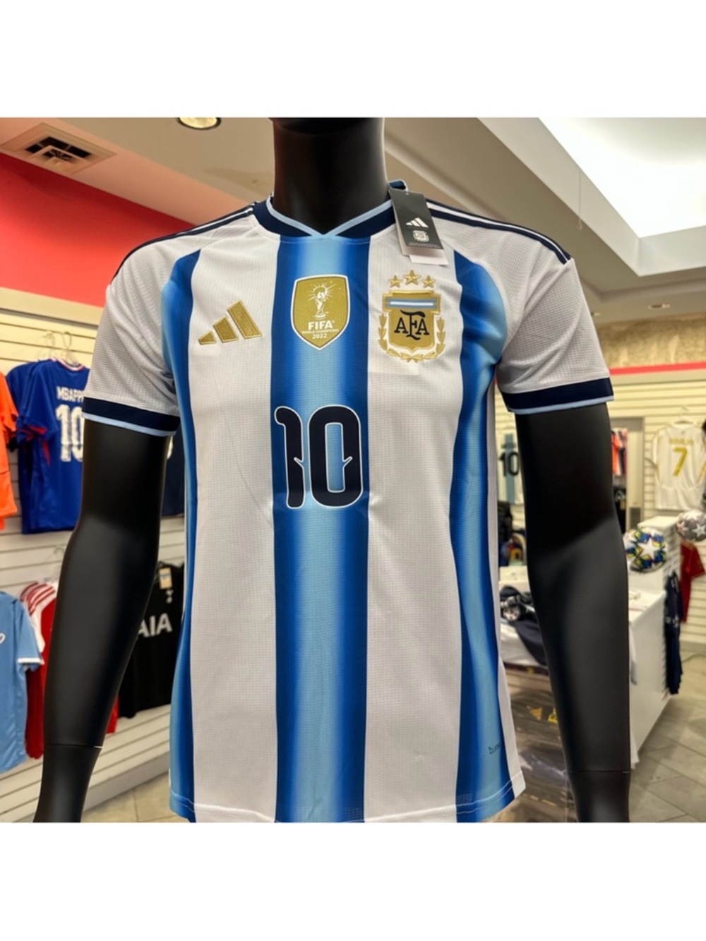 adidas Messi #10 Argentina Jersey in Light Blue, White & Navy